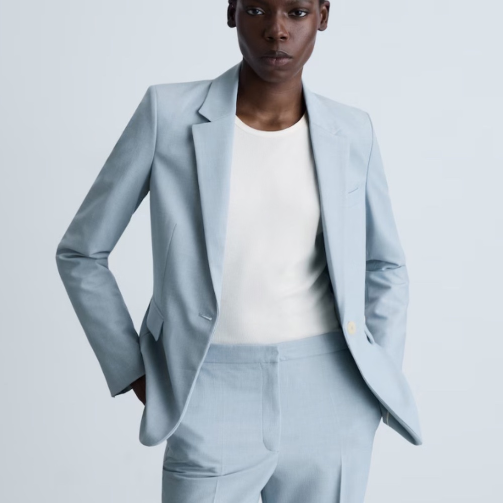 NWT MANGO BLAZER SKY BLUE SIZE 2 - Picture 2 of 7